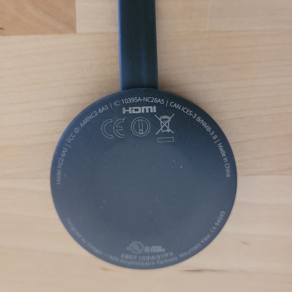 Google Chromecast 2nd Gen Media Streamer OS One Size Black NC2-6A5 HDMI Tested - Picture 5 of 9